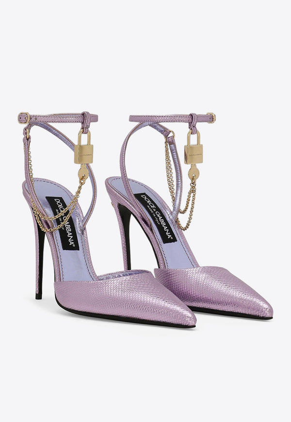 Dolce & Gabbana Lollo 105 Karung Slingback Pumps Lilac CG0723 AQ920 8H480