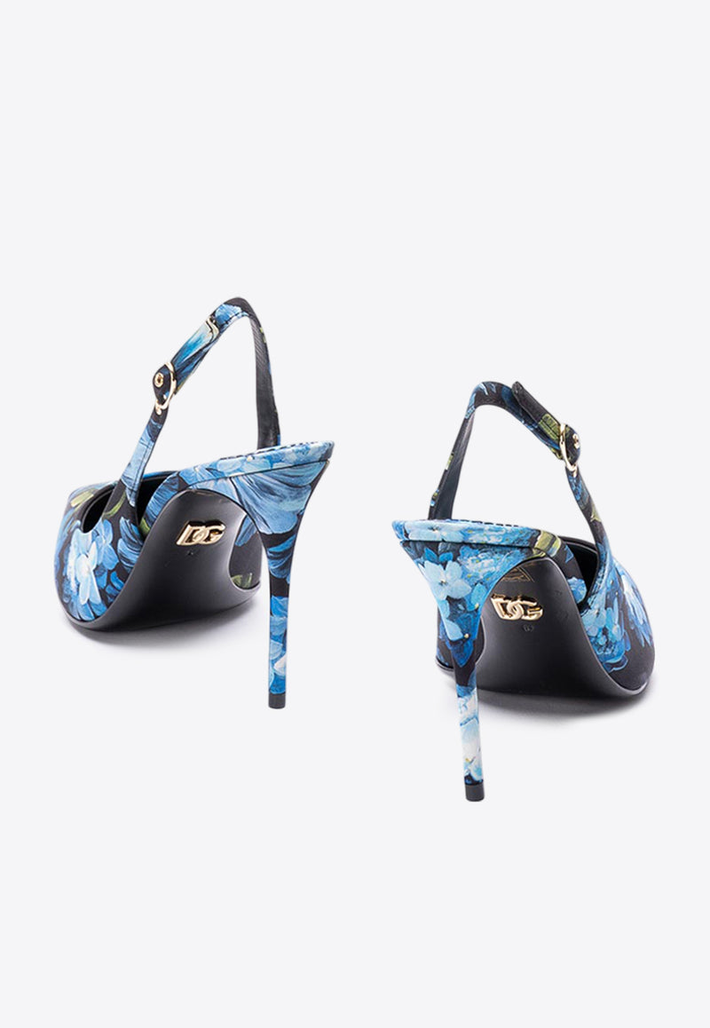 Dolce & Gabbana 10 Brocade Silk Slingback Pumps Multicolor CG0744 AQ774 HN4YH