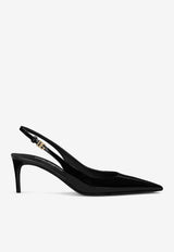 Dolce & Gabbana 60 Patent Leather Slingback Pumps CG0747 A1471 80999