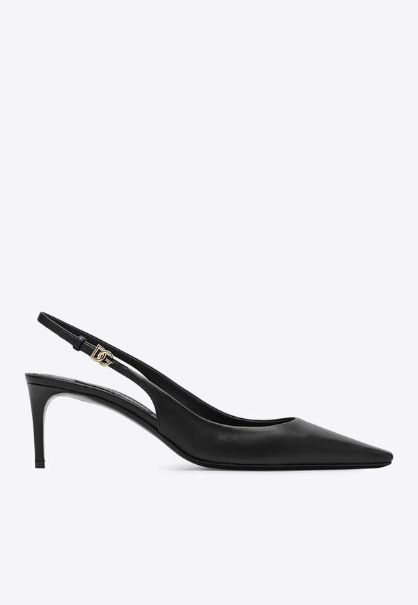 Dolce & Gabbana Mun 60 Nappa Leather Slingback Pumps Black CG0805A1953/P_DOLCE-80999