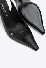 Dolce & Gabbana 90 Nappa Leather Slingback Pumps Black CG0823A1953/P_DOLCE-80999