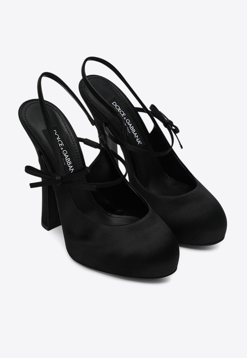 Dolce & Gabbana Vally 105 Satin Slingback Pumps Black CG0930AE547/Q_DOLCE-8B956