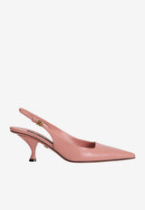 Dolce & Gabbana Lollo 60 Polished Calfskin Slingback Pumps Blush CG1007 AP412 80405