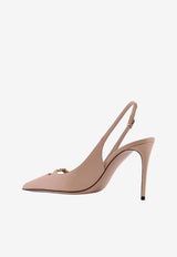 Dolce & Gabbana Lollo 90 Nappa Leather Slingback Pumps Beige CG1022 A1953 80095