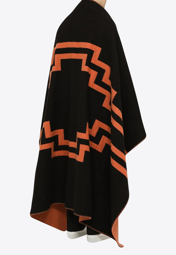 Marcelo Burlon County Of Milan Double-Sided Wool Blanket Black CH01009G22FAB001/L_MARCE-1020