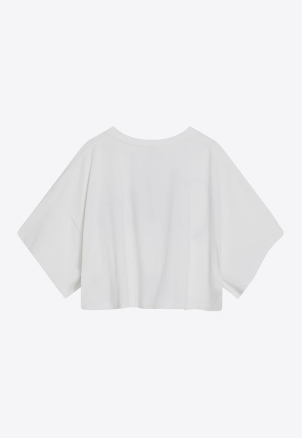 Chloé Maxi Logo Cropped T-shirt White CH24AJH09183/R_CHLOE-101