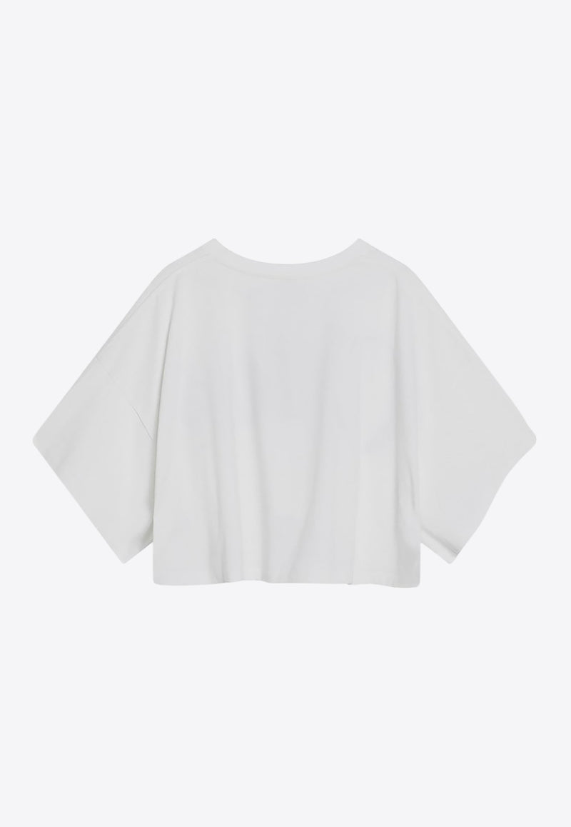 Chloé Maxi Logo Cropped T-shirt White CH24AJH09183/R_CHLOE-101