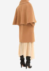 Chloé Wool-Blend Cape Coat Beige CH24AMA10071275 Soft Tan