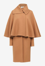 Chloé Wool-Blend Cape Coat Beige CH24AMA10071275 Soft Tan