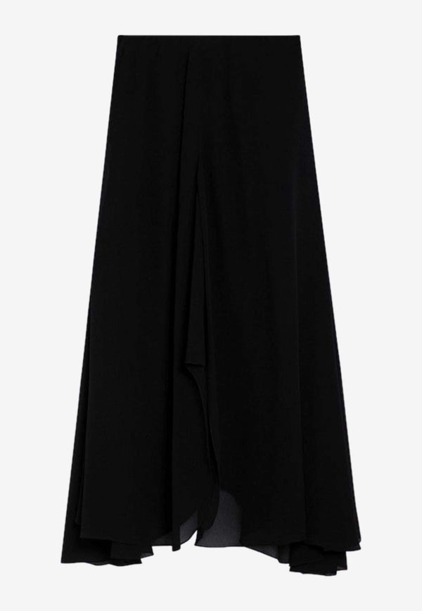 Chloé Silk Flowing Midi Skirt Black CH24APA25002/P_CHLOE-001