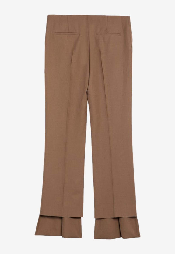 Chloé Asymmetrical Wool Pants Brown CH24APA32063/P_CHLOE-205