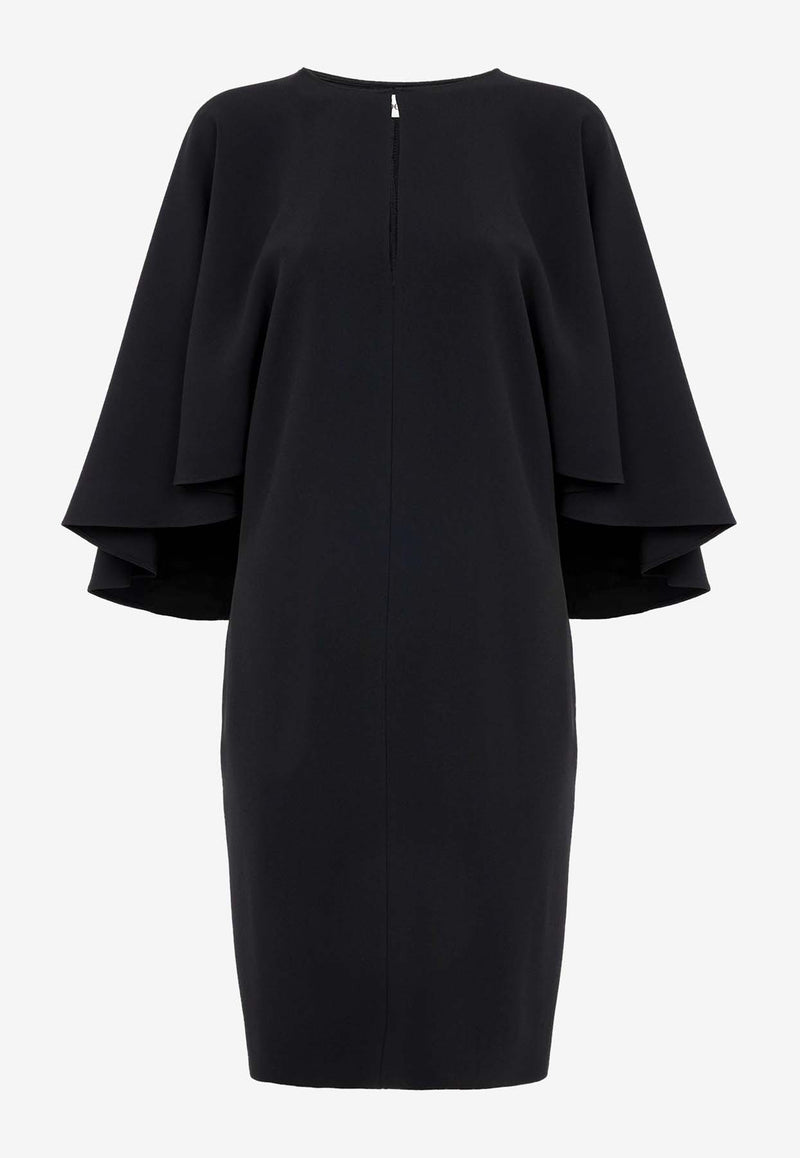 Chloé Crepe Mini Cape Dress Black CH24ARO20033001 Black