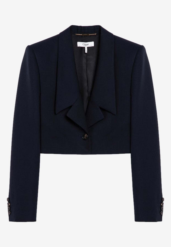 Chloé Wool Cropped Blazer Blue CH24AVE14063/P_CHLOE-49Z