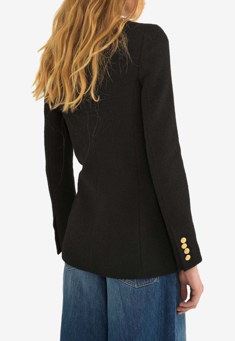 Chloé Double-Breasted Wool Blend Blazer Black CH24AVE22039001 Black