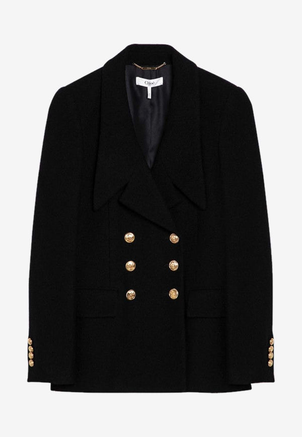 Chloé Double-Breasted Wool Blazer Black CH24AVE22039/P_CHLOE-001