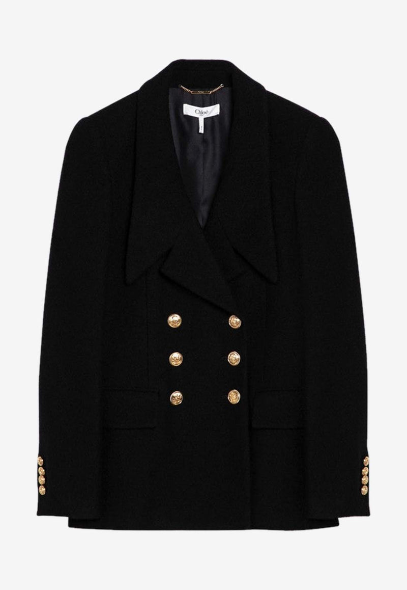 Chloé Double-Breasted Wool Blazer Black CH24AVE22039/P_CHLOE-001