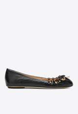 Chloé Charms Nappa Leather Ballet Flats Black CH25A11TRI/R_CHLOE-001