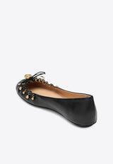 Chloé Charms Nappa Leather Ballet Flats Black CH25A11TRI/R_CHLOE-001