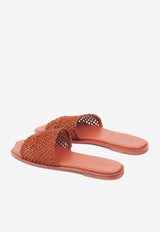 Chloé Soleil Crochet-Effect Flat Sandals Brown CH25A12LRG841
