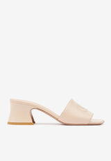Chloé Soleil 55 Shiny Leather Mules Beige CH25A12MPI24Q