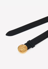Chloé Horse Medal Leather Belt Black CH25ABB01SFB001