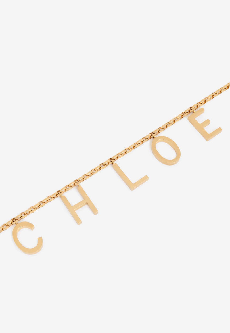 Chloé Logo Letters Chain Belt Gold CH25ABJ41CB79DC