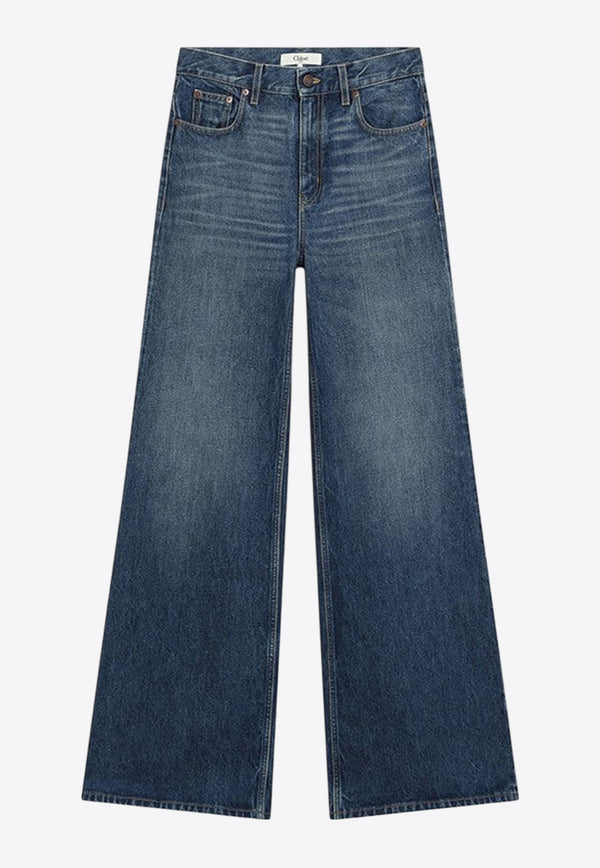 Chloé Faded Flared Jeans Blue CH25ADP42251/R_CHLOE-427