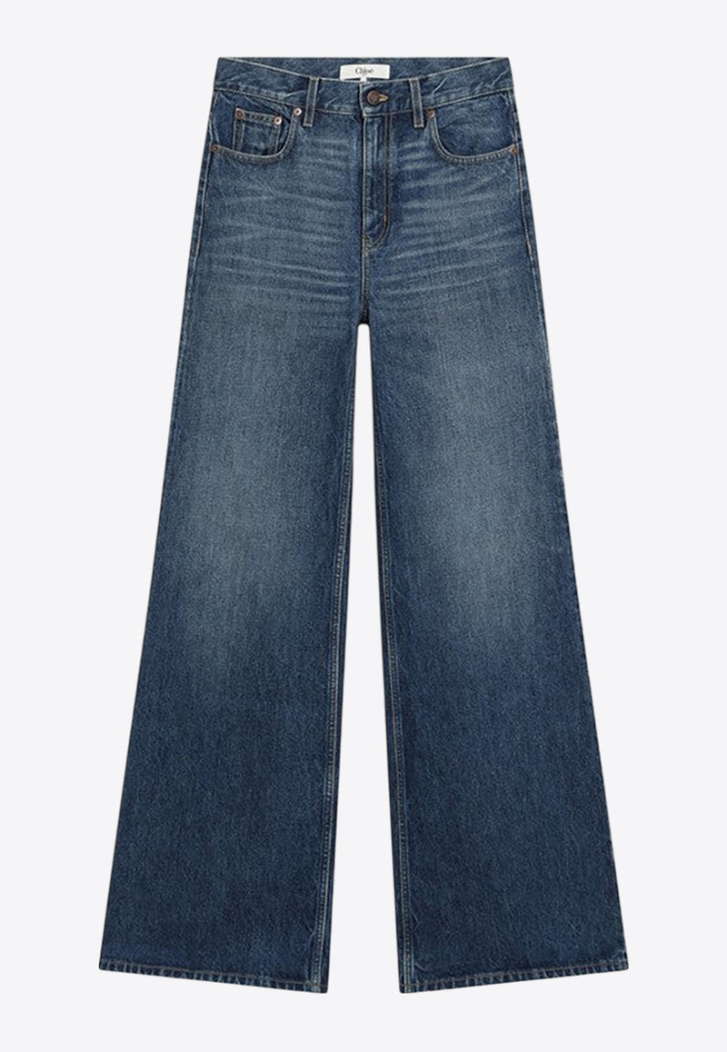 Chloé Faded Flared Jeans Blue CH25ADP42251/R_CHLOE-427