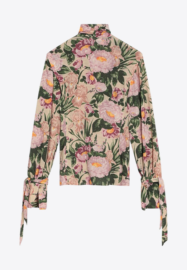 Chloé Floral Print Wool Blouse Multicolor CH25AHT14122/R_CHLOE-293