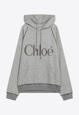 Chloé Logo Print Hooded Sweatshirt Gray CH25AJH10179/R_CHLOE-060