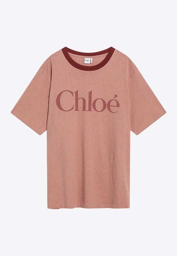 Chloé Logo Print T-shirt Pink CH25AJH20173/R_CHLOE-6B1