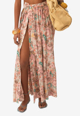 Chloé Gathered Floral Print Maxi Skirt Multicolor CH25AJU0106000B