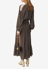 Chloé Printed Midi Flared Skirt Black CH25AJU04145905