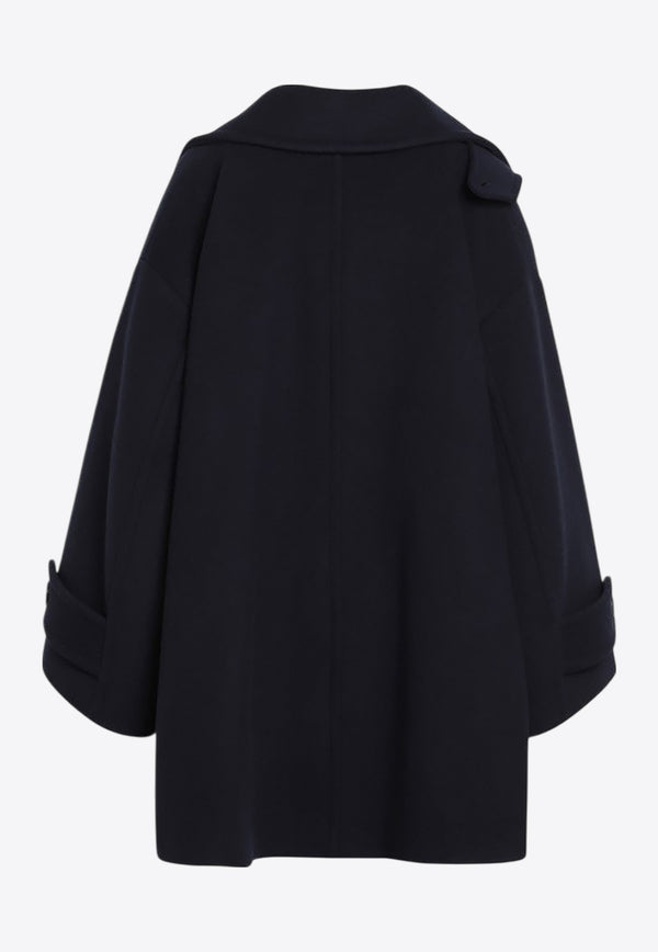 Chloé Double-Breasted Wool-Blend Coat Blue CH25AMA26952/R_CHLOE-48B