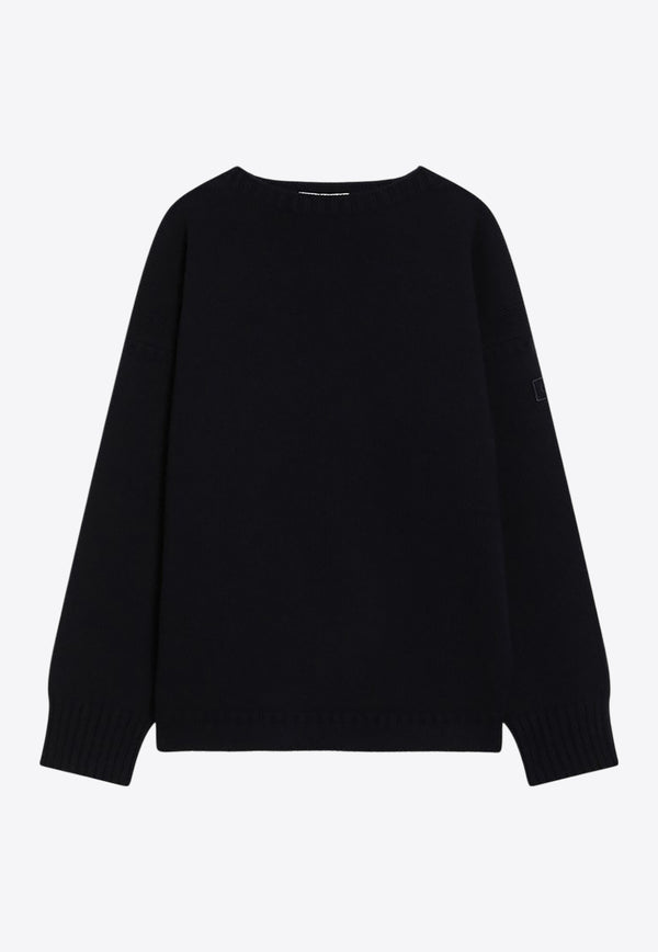 Chloé Logo Patch Wool Sweater Navy CH25AMP48810/R_CHLOE-4C4