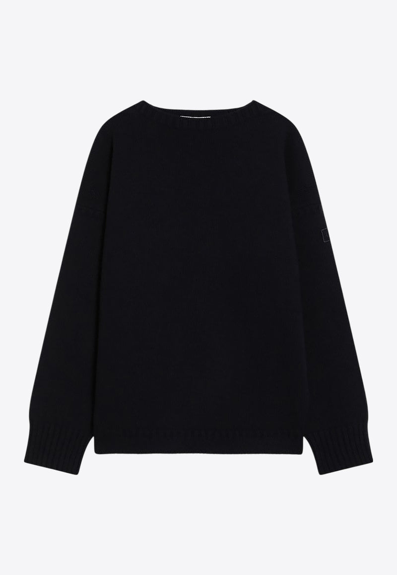 Chloé Logo Patch Wool Sweater Navy CH25AMP48810/R_CHLOE-4C4