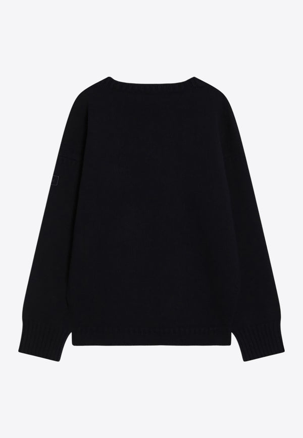 Chloé Logo Patch Wool Sweater Navy CH25AMP48810/R_CHLOE-4C4