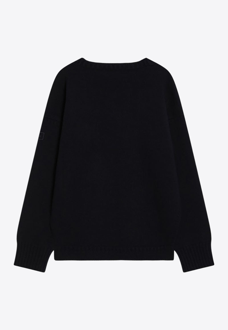 Chloé Logo Patch Wool Sweater Navy CH25AMP48810/R_CHLOE-4C4