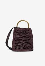 Chloé Mini Summer Banana Raffia Tote Bag Brown CH25AP567P0824X