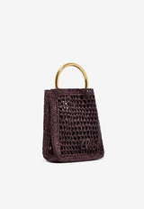 Chloé Mini Summer Banana Raffia Tote Bag Brown CH25AP567P0824X