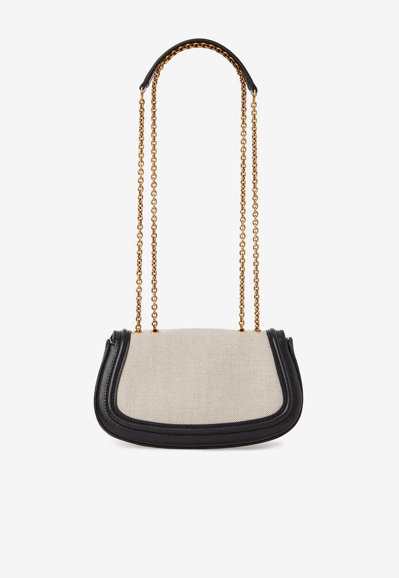 Chloé Horse Medal Canvas Crossbody Bag Black CH25AP990P87001