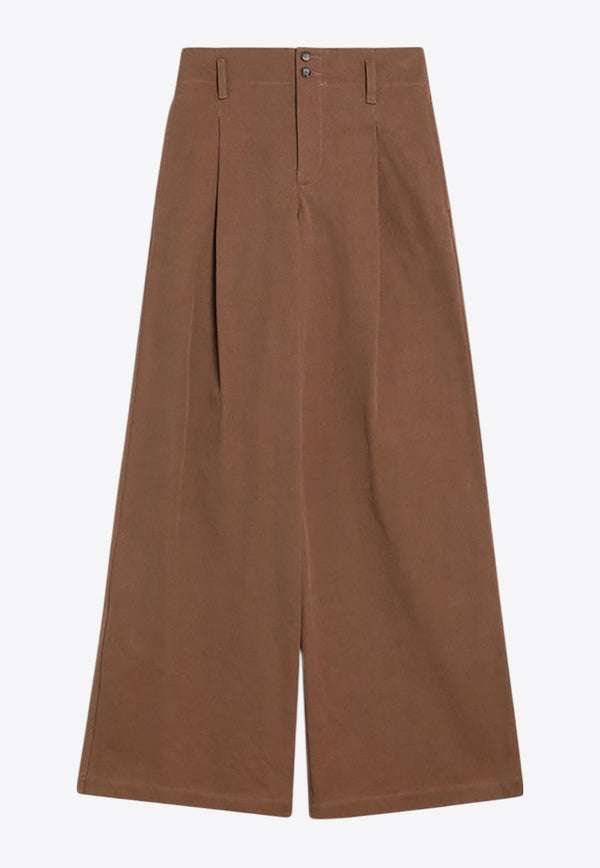 Chloé Palazzo Wide-Leg Pants  Brown CH25APA11365/R_CHLOE-208