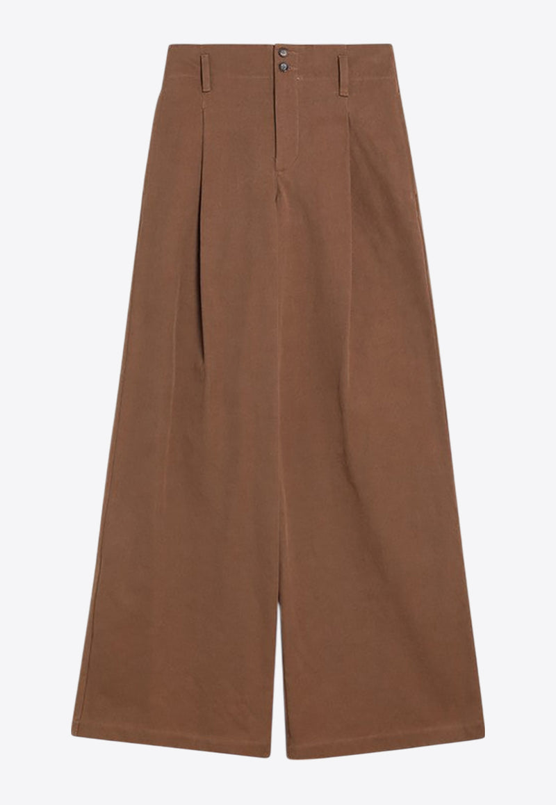 Chloé Palazzo Wide-Leg Pants  Brown CH25APA11365/R_CHLOE-208