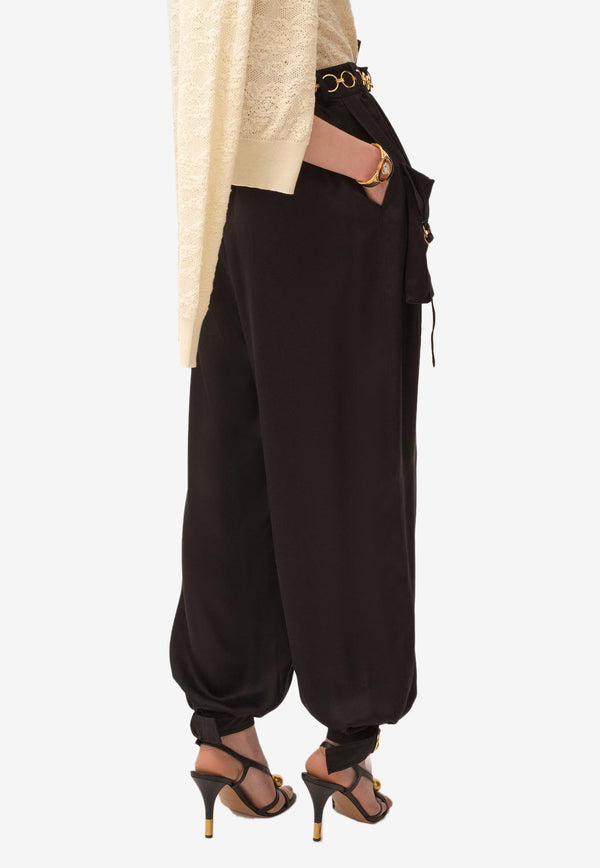 Chloé Silk Fluid Cargo Pants Black CH25APA19132001