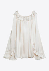 Chloé Ruffled Mini Silk Dress White CH25ARO12132/R_CHLOE-107