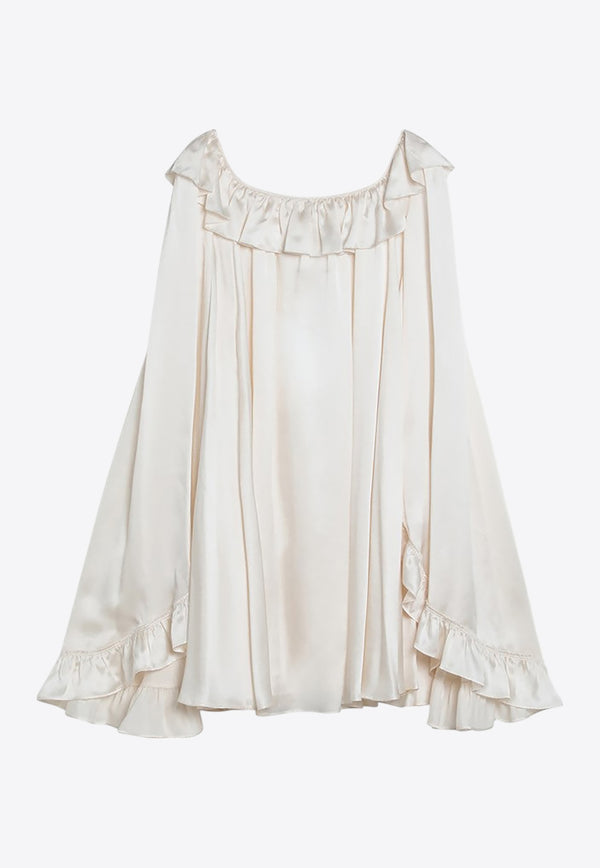 Chloé Ruffled Mini Silk Dress White CH25ARO12132/R_CHLOE-107