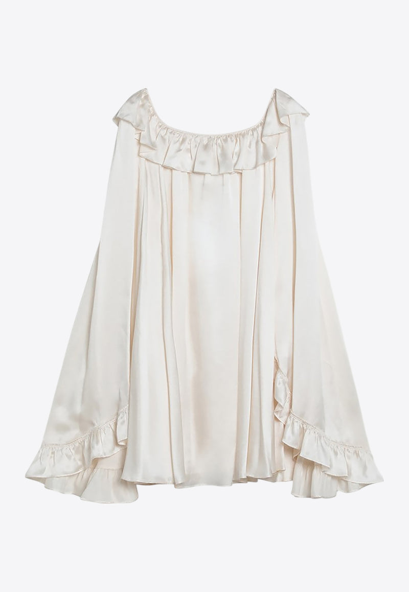 Chloé Ruffled Mini Silk Dress White CH25ARO12132/R_CHLOE-107