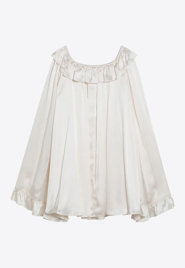 Chloé Ruffled Mini Silk Dress White CH25ARO12132/R_CHLOE-107