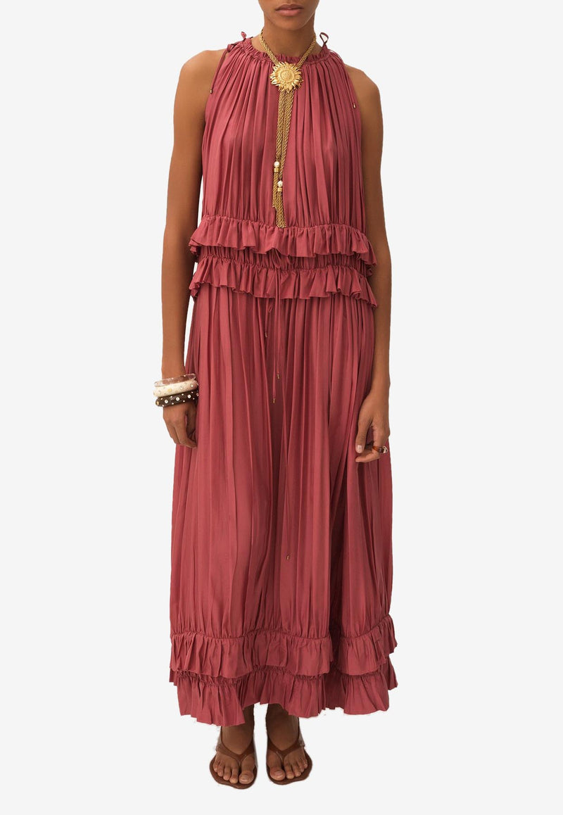 Chloé Gathered Sleeveless Maxi Dress Mauve CH25ARO340446AQ