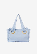 Chloé Plage Maxi Logo Tote Bag Light Blue CH25AS546P104E0
